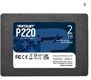 Disco Sólido Interno 2.5" Patriot P220 SSD 2TB SATA III por 74.99€
