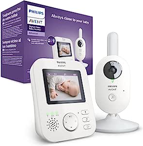 Philips Avent Digitale Videobabyfoon - 2,7 inch kleurenscherm - Hoge resolutie beeld en nachzicht - Beveiligde verbinding - Terugspreekfunctie - Slaapliedjes - Tot 300 meter bereik - SCD833/26
