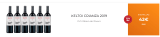 6 Botellas de Keltoi Crianza 2019 por 32€