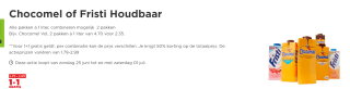 Chocomel of Fristi Houdbaar 1+1 gratis bij Plus