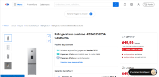 Réfrigérateur combiné -RB34C652ESA SAMSUNG à 649,99€