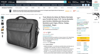Maletín negro Trust Atlanta ECO por 12,99€