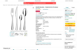 Cubertería Amefa Danubio de 24 piezas por solo 20,99€