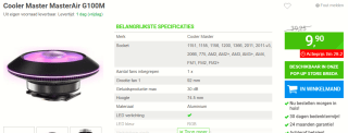 Cooler Master MasterAir G100M voor €9,90 bij Megekko