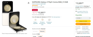 Samsung Galaxy Z Flip5 512GB por $13,898 en Amazon