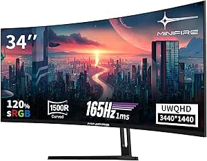 Minifire 1500R 34" Curved Monitor voor €239,99 bij Amazon