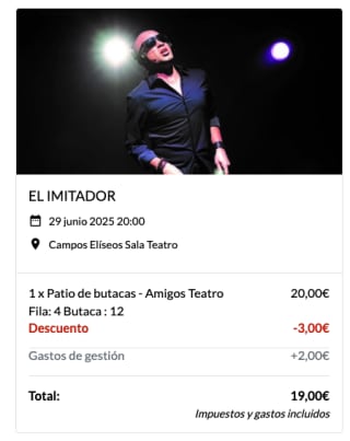 El Imitador en el Teatro Campos Eliseos de Bilbao por 19€
