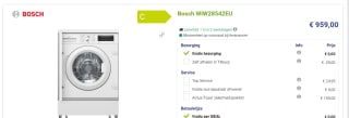 Bosch WIW28542EU - Serie 8 - voor €959 bij Beterwitgoed