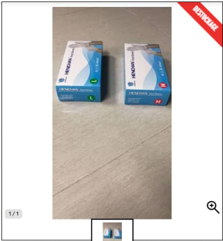 Gants vinyles taille M par 100 à 1€