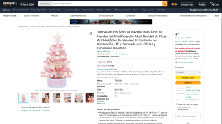 TIDEVAN 60cm árbol de Navidad rosa por 4,99€