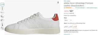 Adidas Advantage Premium leren herensneakers voor €40 bij Amazon