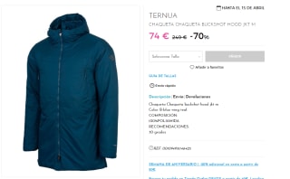 Chaqueta de Hombre Ternua Buckshot Hood por 59.2€