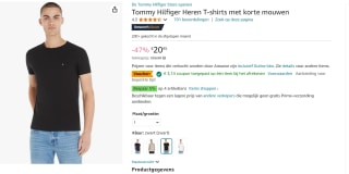 Tommy Hilfiger t shirt voor €17,81 bij Amazon