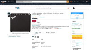 Amplificador Combo para Guitarra Eléctrica Fender Mustang LT 25 por 149€