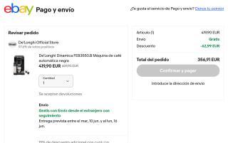 DeLonghi Dinamica FEB3550.B por 356,91€