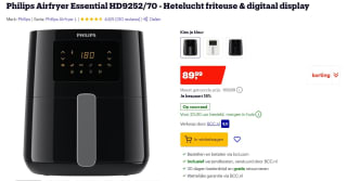 Philips Airfryer L HD9252/70 voor €89,99 bij Bol.com