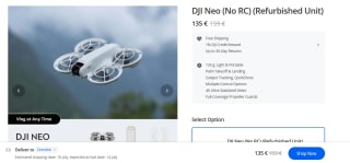 Refurbished DJI NEO voor €135 bij store.dji.com