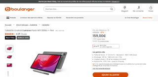 Tablette Android LENOVO Pack M11 128Go + Pen à 159€