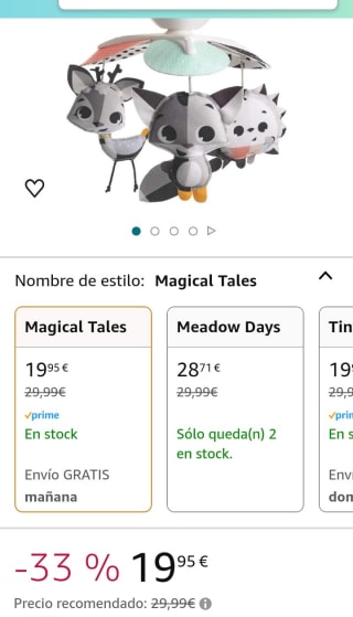 Tiny Love Take Along-Mobile, Movil Cuna Bebe Musical Portátil 3 en 1 por 19,95€.