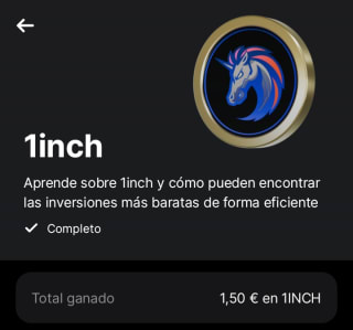Gratis con 1INCH (1,50€) en Revolut