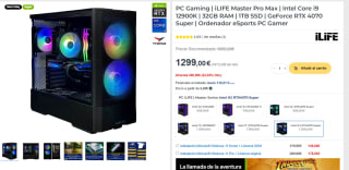 PC Gaming iLIFE Master Pro Max, Intel Core i9 12900K, 32GB RAM, 1TB SSD, GeForce RTX 4070 Super por 1.299€