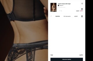 Liguero encaje satén negro sexil por 6,29€