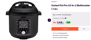 Instant Pot Pro 7,6L multicooker 10-in-1 - snelkookpan voor €149 bij ibood