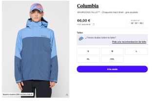 Chaqueta con capucha de Hombre Columbia Wahkeena Falls 3L Shell por 66€