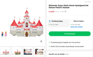 Nintendo Super Mario Movie Speelgoed Set Deluxe Peach's Kasteel voor €14,99 bij Smyths Toys