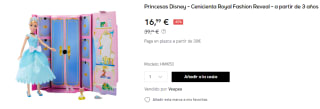 Disney Princess Royal Fashion Reveal Cenicienta Muñeca princesa por 16.99€