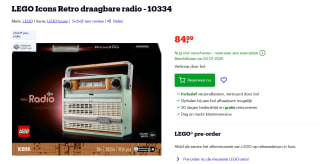 LEGO 10334 Retro radio voor €84,99 bij Bol