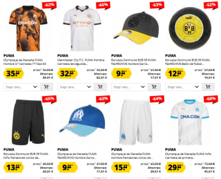 Equipaciones de futbol Puma desde 24,99€ (Borussia Dortmund, Manchester City...)
