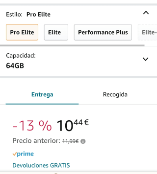 Tarjeta PNY Pro Elite microSDXC 64GB Class por 10,44€