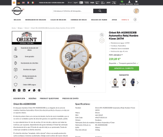 Orient RA-AG0003S30B Automatico Reloj Hombre 41mm 3ATM por solo 239,89€