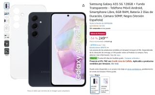 Samsung Galaxy A35 5G 128GB + Funda Transparente por 249€
