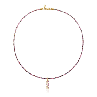 Pack colgante Crossword y collar Effecttous - plata bañada en oro 18 kt - rosa por 19€