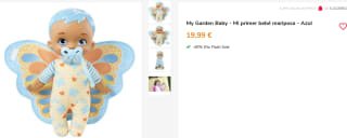 My Garden Baby Mi Primer Bebé Mariposa Azul Muñeco De Juguete Con Manta Y Chupete por 11.99€