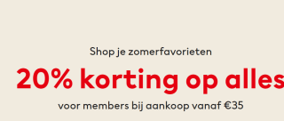 20% korting op alles als H&M Member
