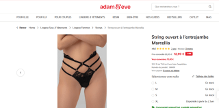 String ouvert à l'entrejambe Marcellia à 12,99€