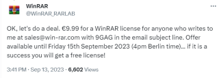 Scoor een WinRAR licentie voor €9,99