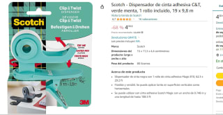 Scotch - Dispensador de cinta adhesiva C&T + 1 rollo por 4€
