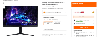 Monitor Samsung Odyssey G3 G30D 27" LED FullHD 180Hz FreeSync por 109€