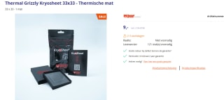 Thermal Grizzly KryoSheet - 33x33mm voor €9 bij Azerty