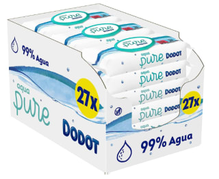 Pack x 27 Dodot Toallitas Aqua Pure para Bebé - Total 1296 toallitas por 46.19€