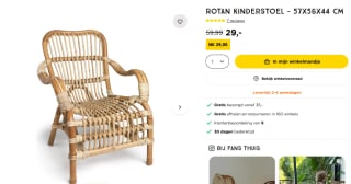 Rotan kinderstoel (57x56x44 cm) voor €29 bij Xenos