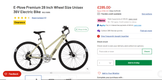 E-Move Premium 28 Inch 36V Electric Bike – £285