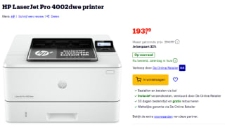 HP LaserJet Pro 4002dwe printer voor €193,99 bij Bol