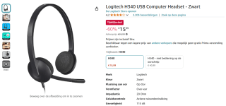 Logitech H340 USB headset voor €15,99 bij Amazon
