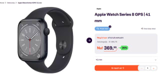 Apple Watch Series 8 41mm (Zwarte Siliconenband) voor €369,95 bij Ibood