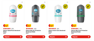 Alle varianten Odorex deodorantrollers voor €1 per stuk bij Kruidvat